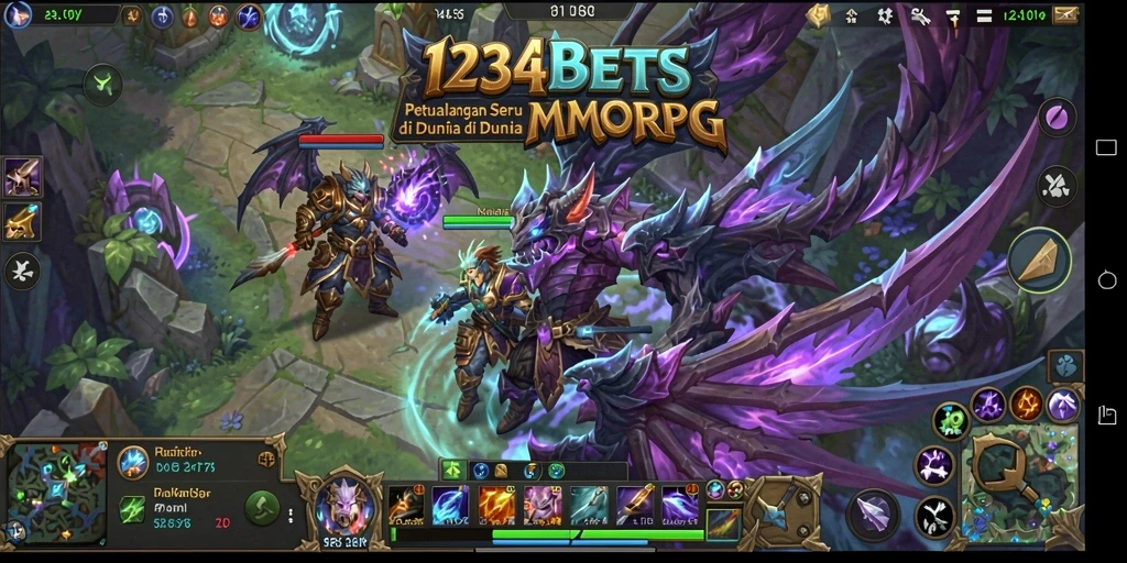 Screenshot menampilkan gameplay seru dalam 1234BETS di dunia MMORPG.