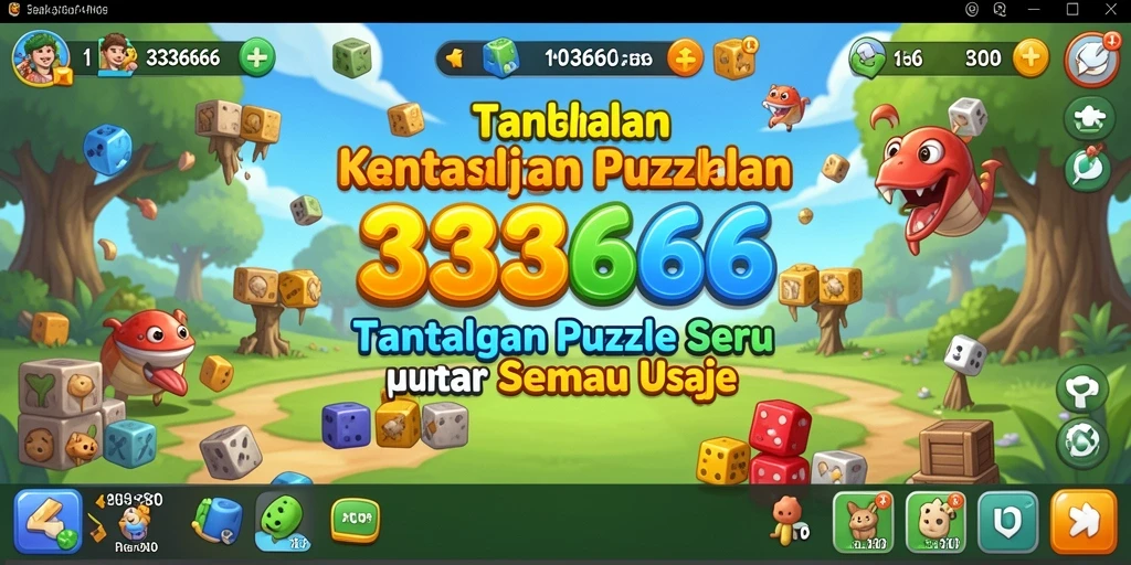 Tampilan gameplay penuh warna dari 333666 yang menantang.