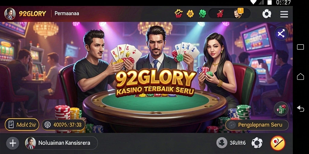 Tampilan gameplay seru di 92GLORY dengan fitur kasino menarik.
