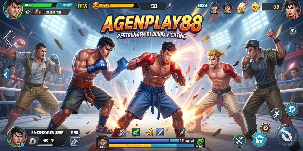 Gameplay AGENPLAY88 menampilkan aksi pertarungan yang intens dan seru.