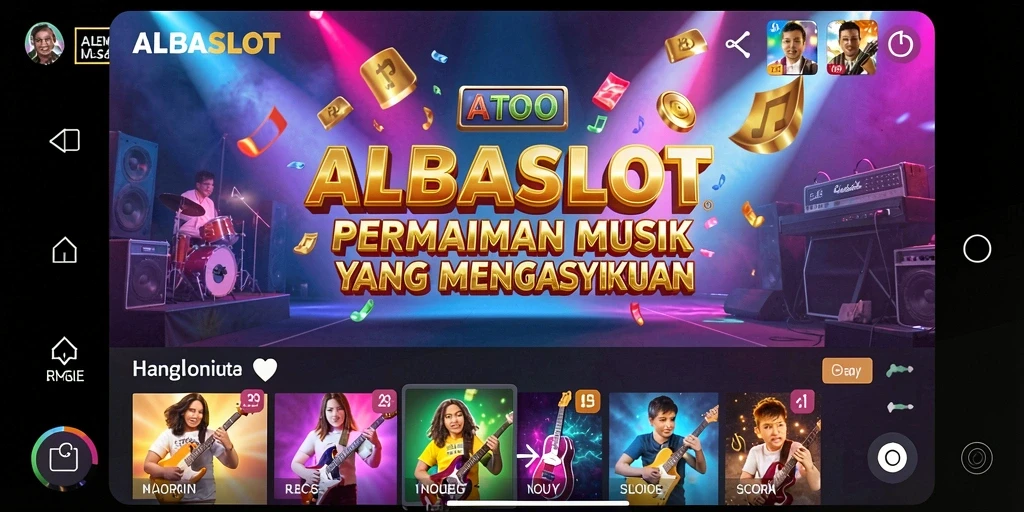 Screenshot dari gameplay <strong>ALBASLOT</strong> yang menampilkan keseruan bermain musik.