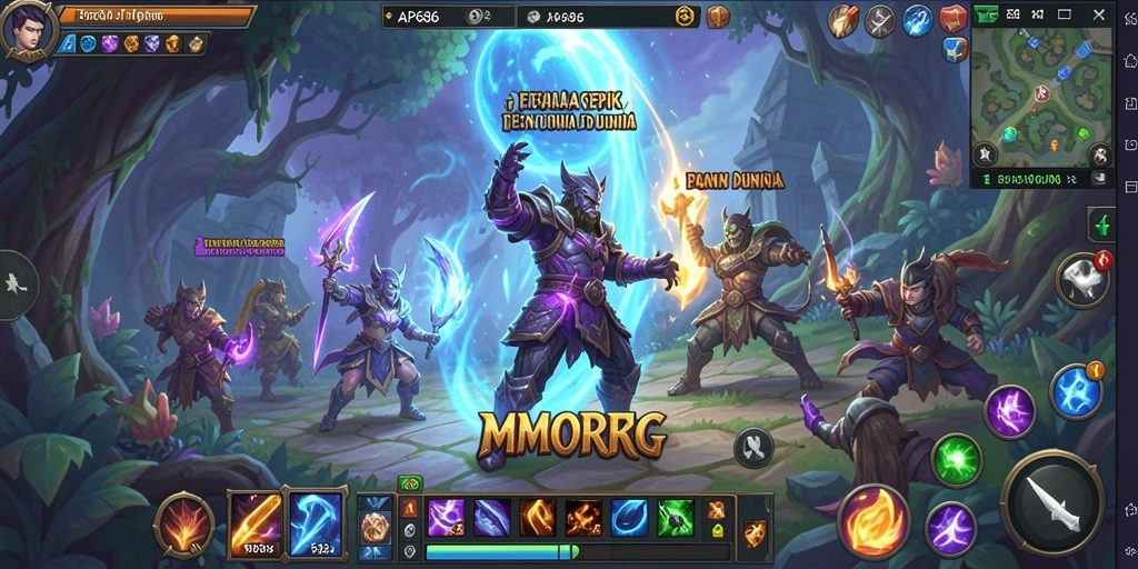 Screenshot menunjukkan aksi seru dalam dunia MMORPG AP686.