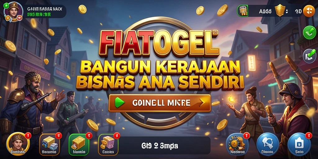 Screenshot gameplay FIATOGEL yang menampilkan keseruan membangun bisnis.