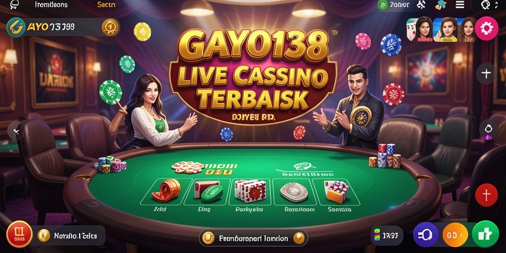 Screenshot gameplay Live Casino GAYO138 menampilkan dealer profesional dan interaksi pemain.