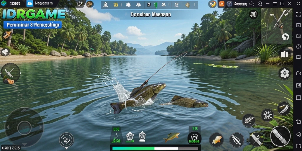 Tampilan gameplay <strong>IDRGAME</strong> yang seru dan penuh aksi memancing ikan.