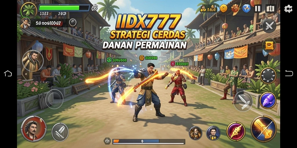 Tampilan gameplay strategis dengan berbagai unit dan sumber daya.