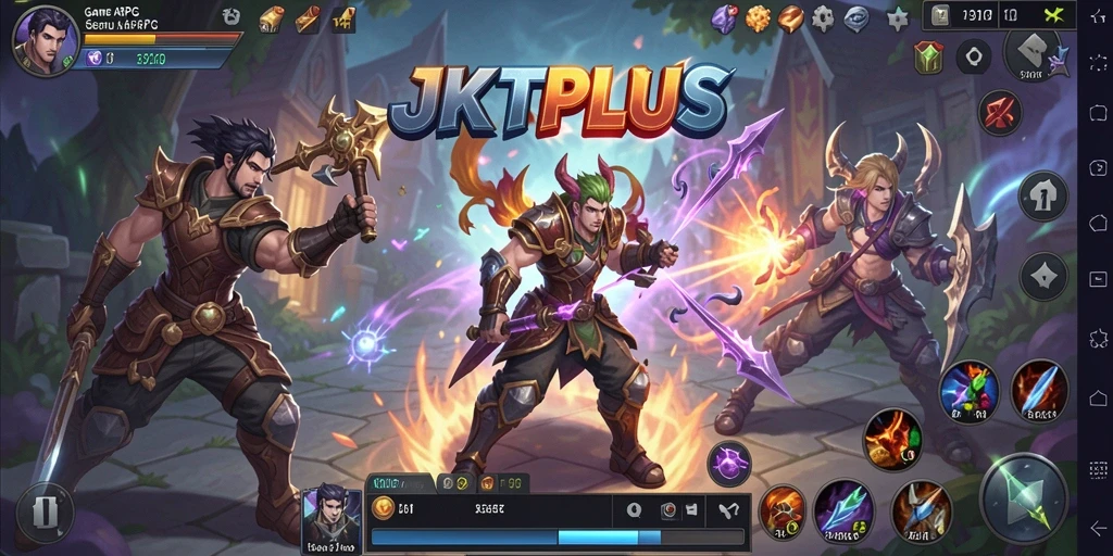 Tangkapan layar gameplay JKTPLUS menampilkan aksi pertarungan yang mendebarkan.