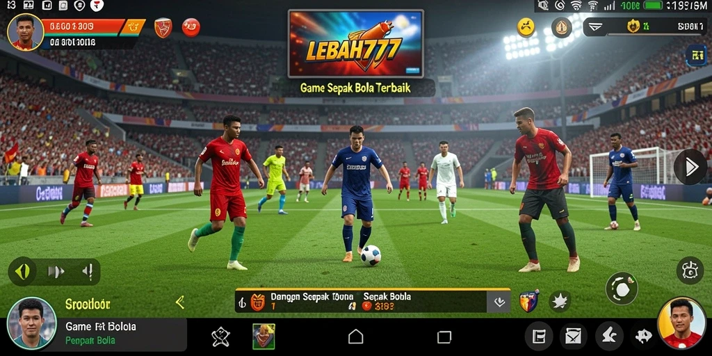 Tangkapan layar LEBAH777 menampilkan aksi seru di lapangan sepak bola.
