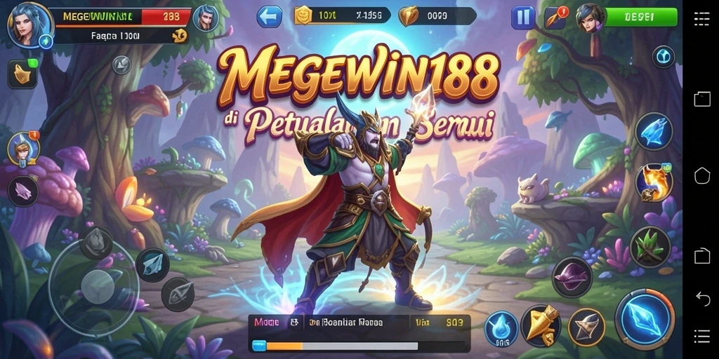 Tampilan gameplay seru dalam petualangan dunia fantasi di MEGEWIN188.