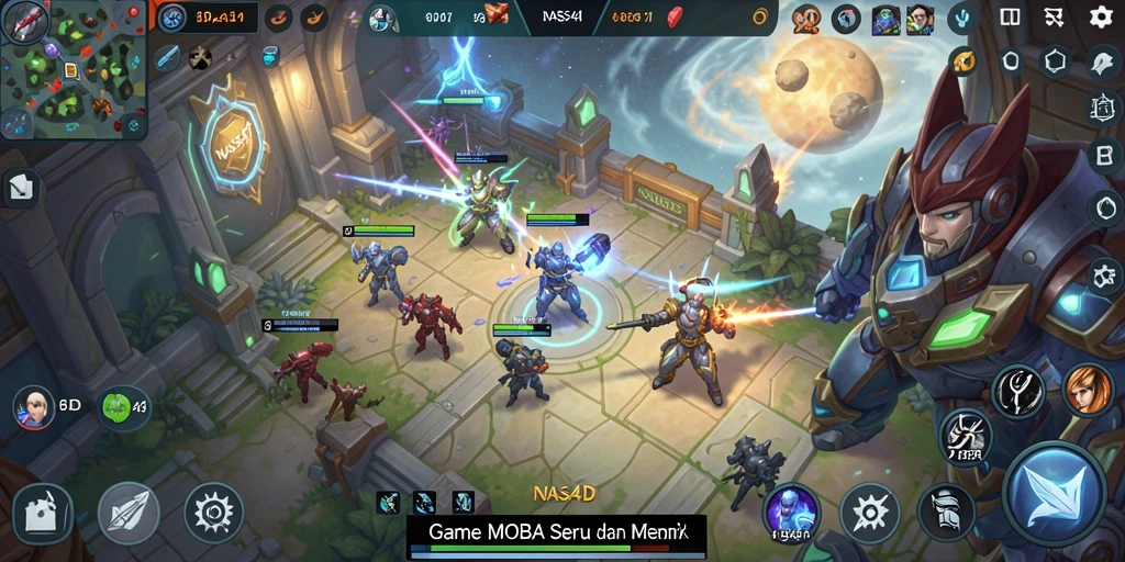 Tampilan gameplay seru dalam pertempuran MOBA di NASA4D.