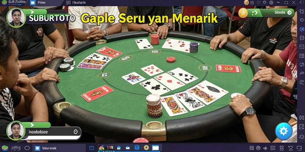 Tampilan gameplay gaple yang seru di SUBURTOTO.