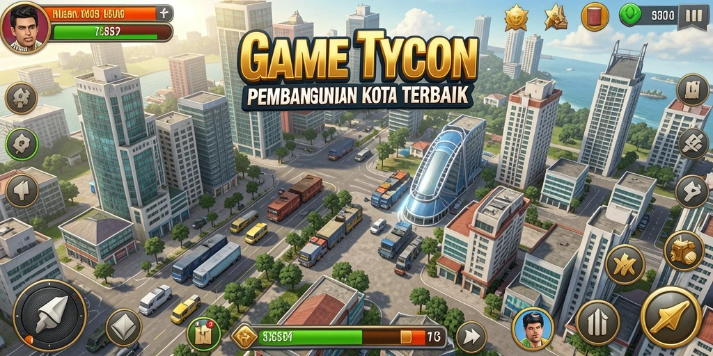 Screenshot gameplay T6 yang menampilkan pembangunan kota yang menarik.