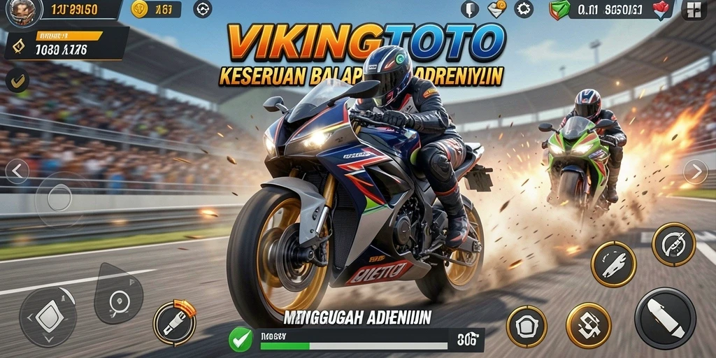 Tampilan menegangkan saat bercengkerama di lintasan balap motor.